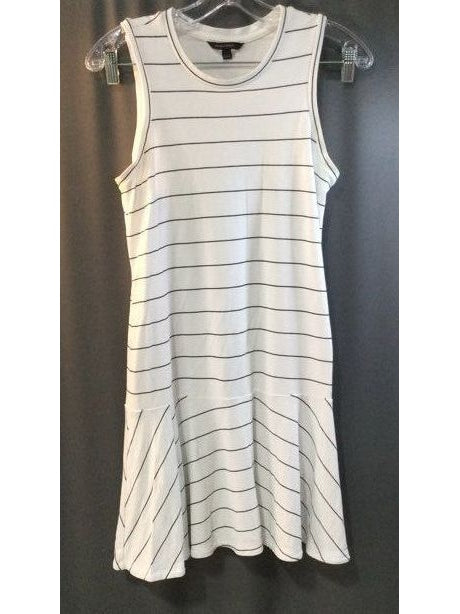 Banana Republic White with Black Stripes Women's Dress - Size Extra Small