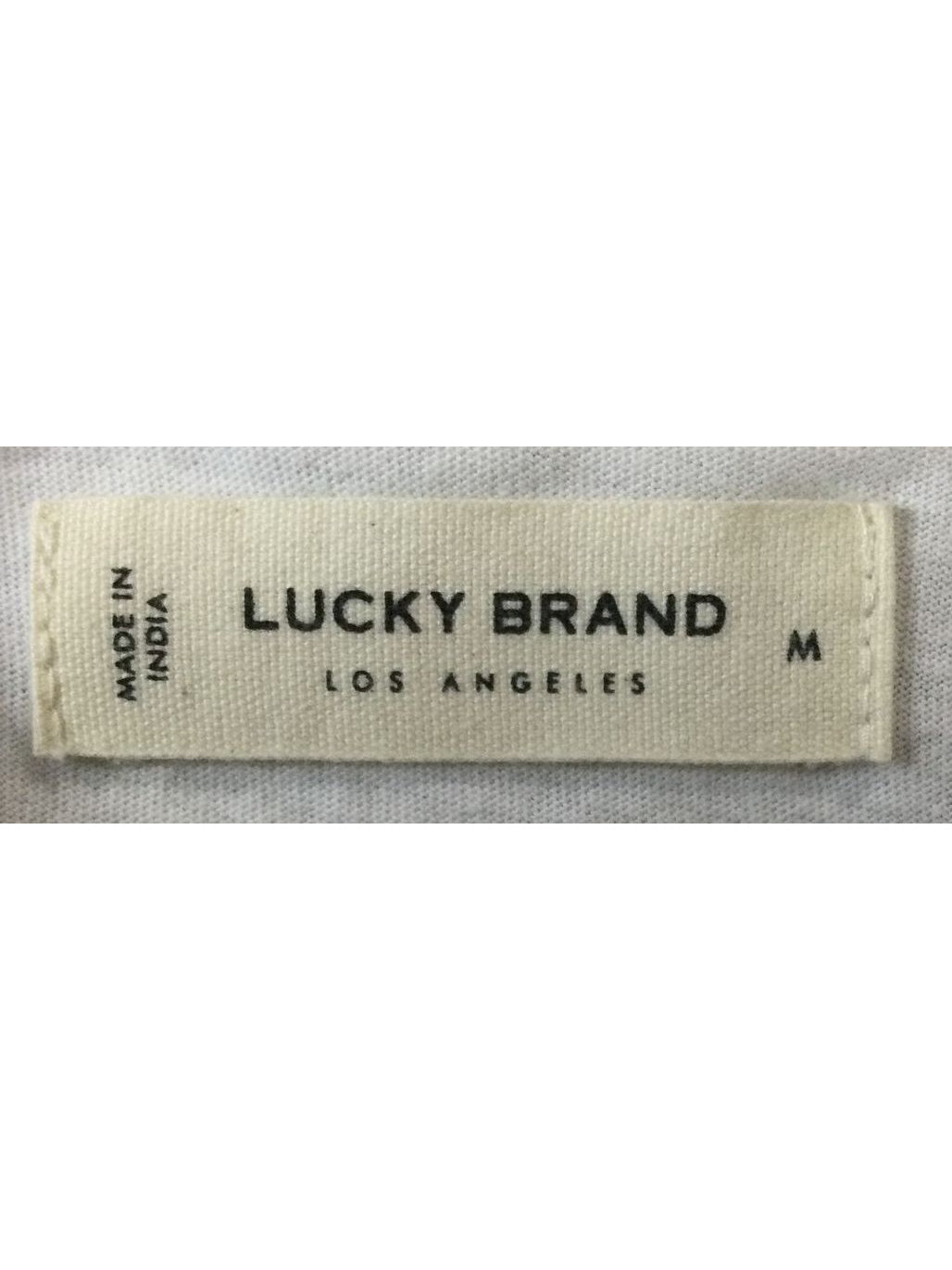 LUCKY BRAND Women's White Buttoned-Up T-Shirt - Size M - Medium