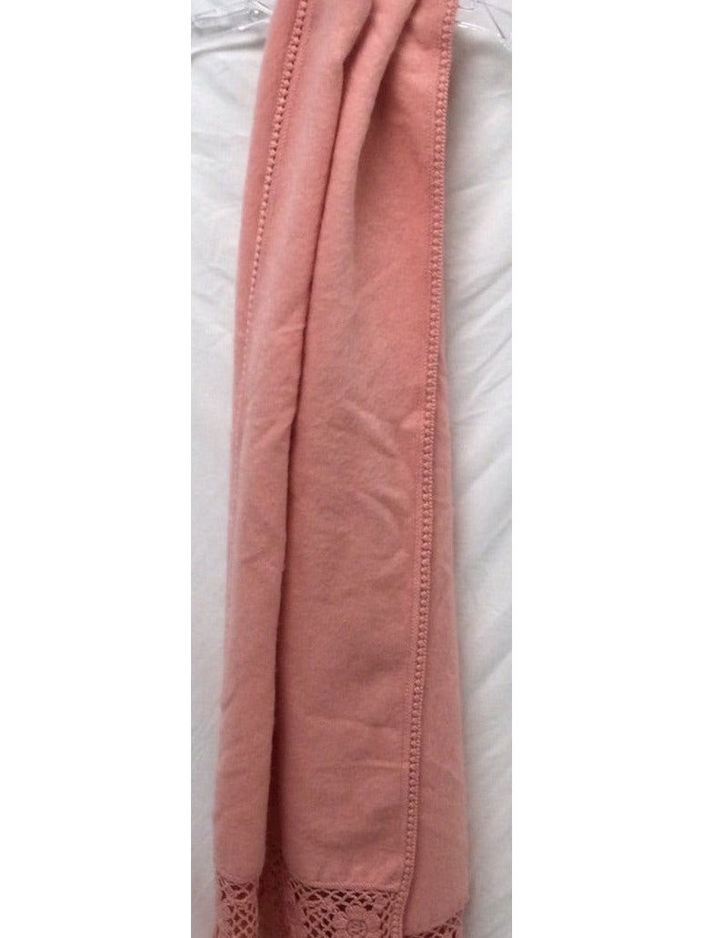 Alpaca Camargo Long Designer Alpaca Wool Fringe Scarf Pink - The Kennedy Collective Thrift - 