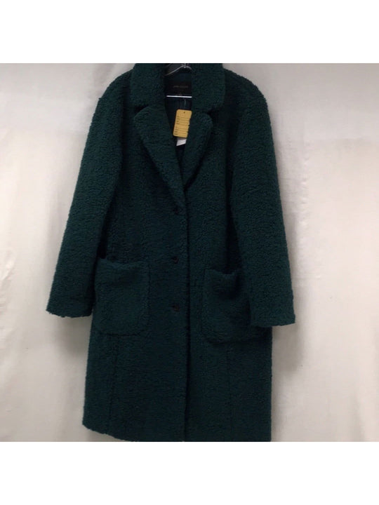 Ann Taylor Women Dark Green Fleece Long Sleeve Coat - The Kennedy Collective Thrift - 