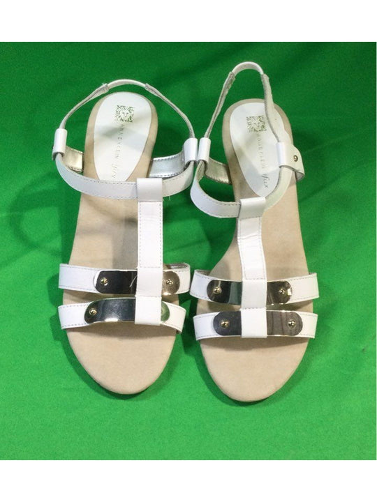 Anne Klein - IFlex White Solid Strappy Small Heels Women 6.5 - The Kennedy Collective Thrift - 