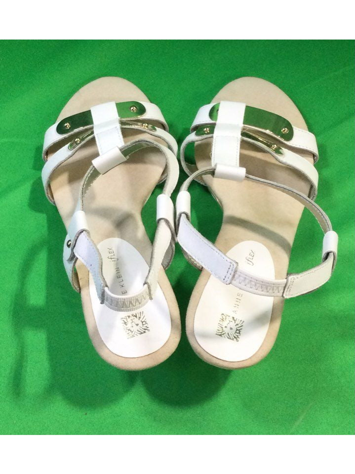 Anne Klein - IFlex White Solid Strappy Small Heels Women 6.5 - The Kennedy Collective Thrift - 