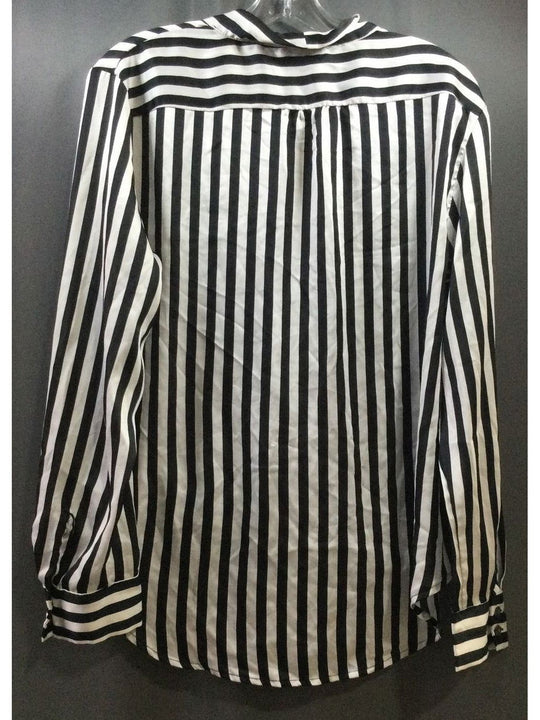 Apt. 9 Black and White Striped 100% Polyester Blouse - Size Large - Ladies - The Kennedy Collective Thrift - 