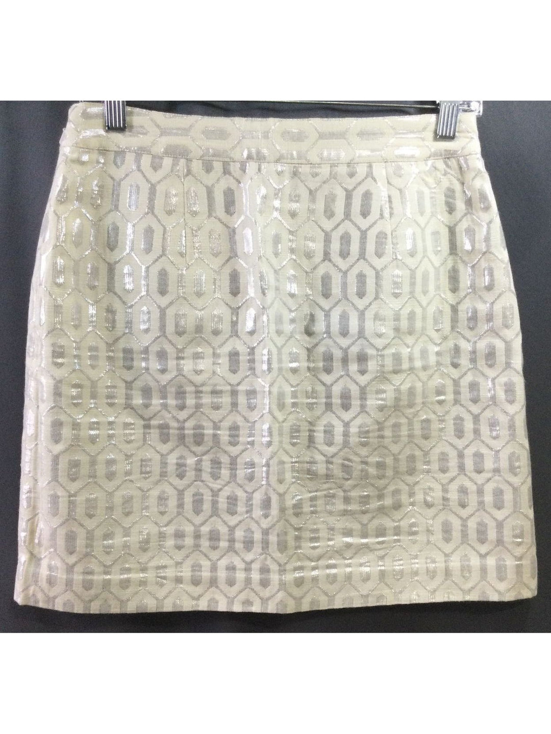 Banana Republic White with Silver Diamond Design Skirt - Size 4 - Ladies - The Kennedy Collective Thrift - 