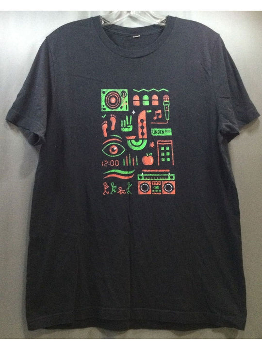 Black, Green and Red Print Pictures T-shirt - Size Large - Men's - The Kennedy Collective Thrift - 