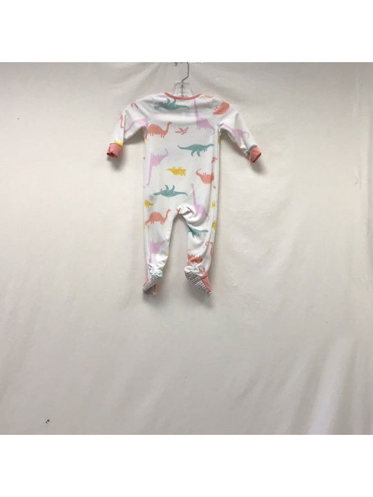 Carters Baby girl 18 months White Dinosaur footed pajams - The Kennedy Collective Thrift - 