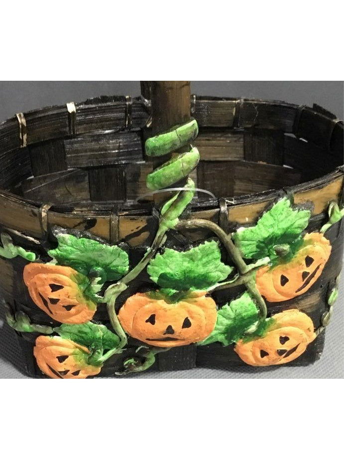 Christmas Tree Shops Small Wood Orange And Green Halloween Decoration Combo - The Kennedy Collective Thrift - 