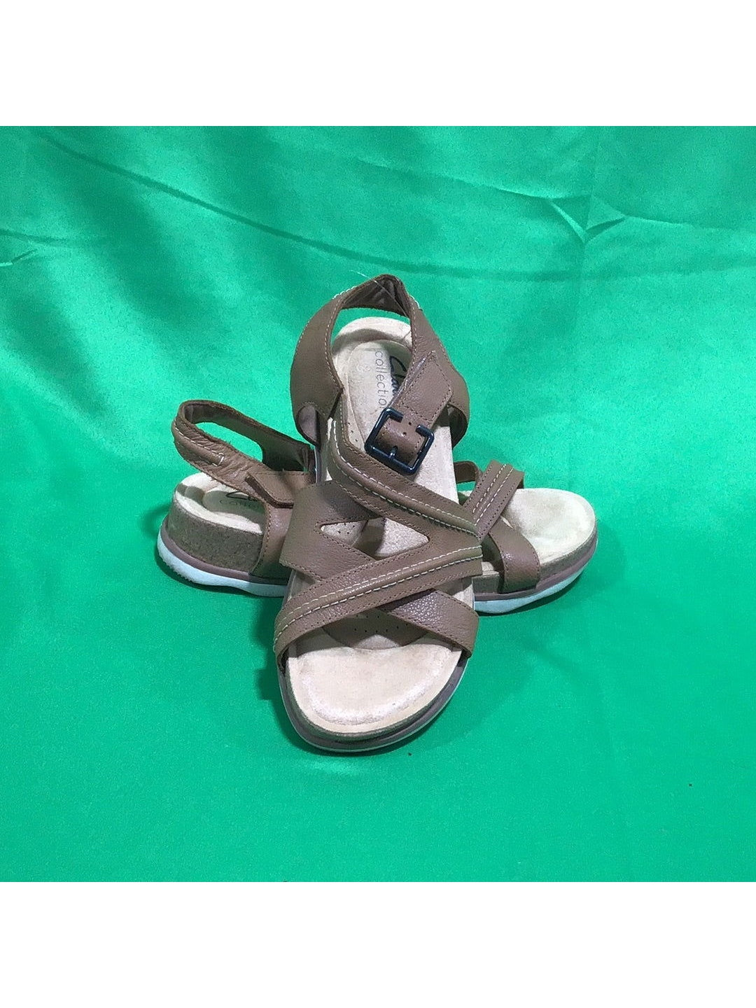 Clark Collection Women Tan Sandals Size 7 - The Kennedy Collective Thrift - 