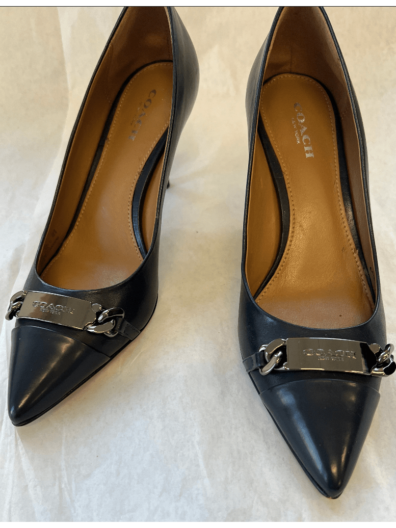 Coach Navy Blue Heels - Women's 5.5 - The Kennedy Collective Thrift - 