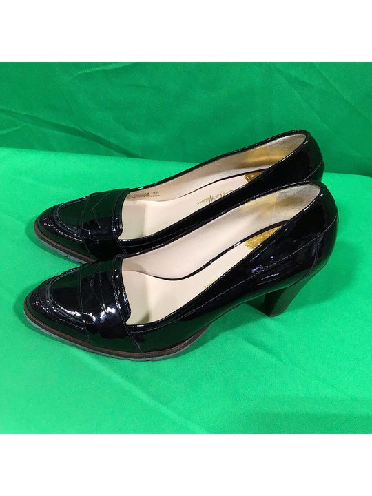 Cole Haan Ladies Size 8B Dark Brown Patent Leather High Heel Shoes - In Box - The Kennedy Collective Thrift - 