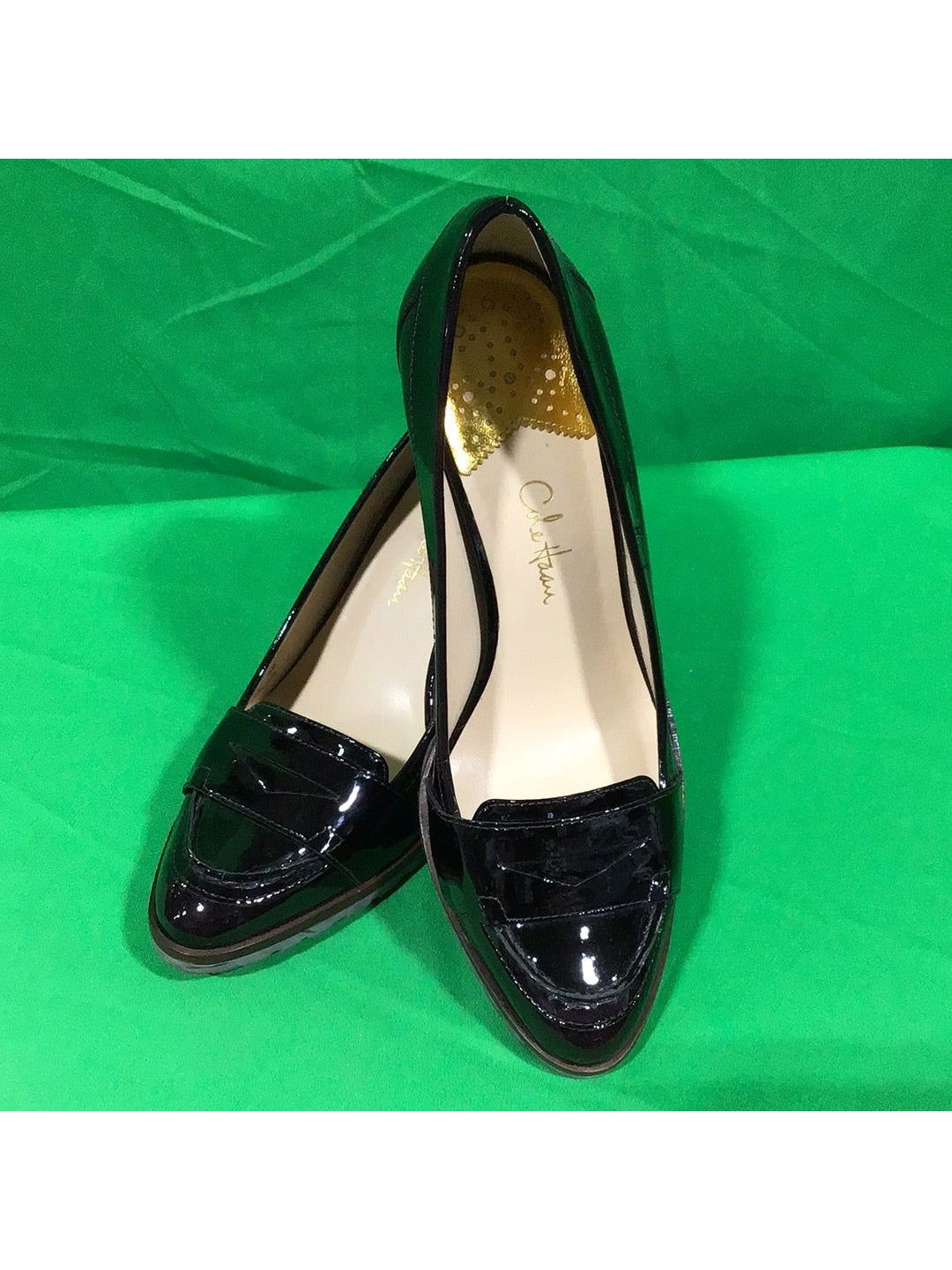 Cole Haan Ladies Size 8B Dark Brown Patent Leather High Heel Shoes - In Box - The Kennedy Collective Thrift - 