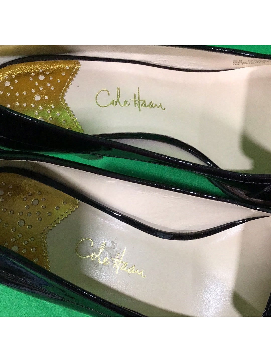 Cole Haan Ladies Size 8B Dark Brown Patent Leather High Heel Shoes - In Box - The Kennedy Collective Thrift - 