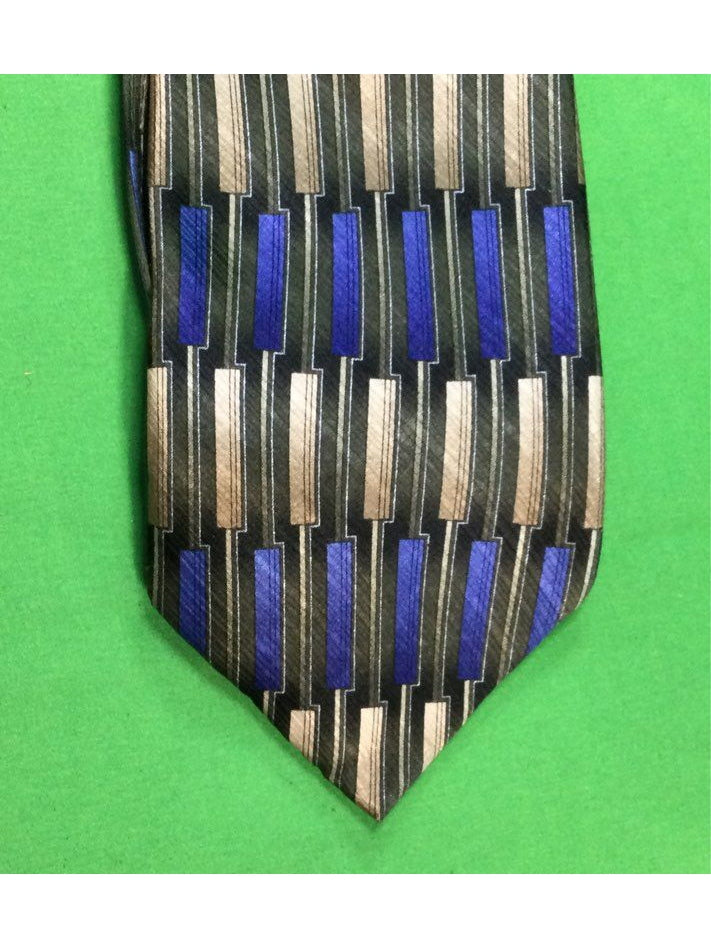 Croft & Barrow Blue and Brown Striped Standard Size Men's Tie - The Kennedy Collective Thrift - 