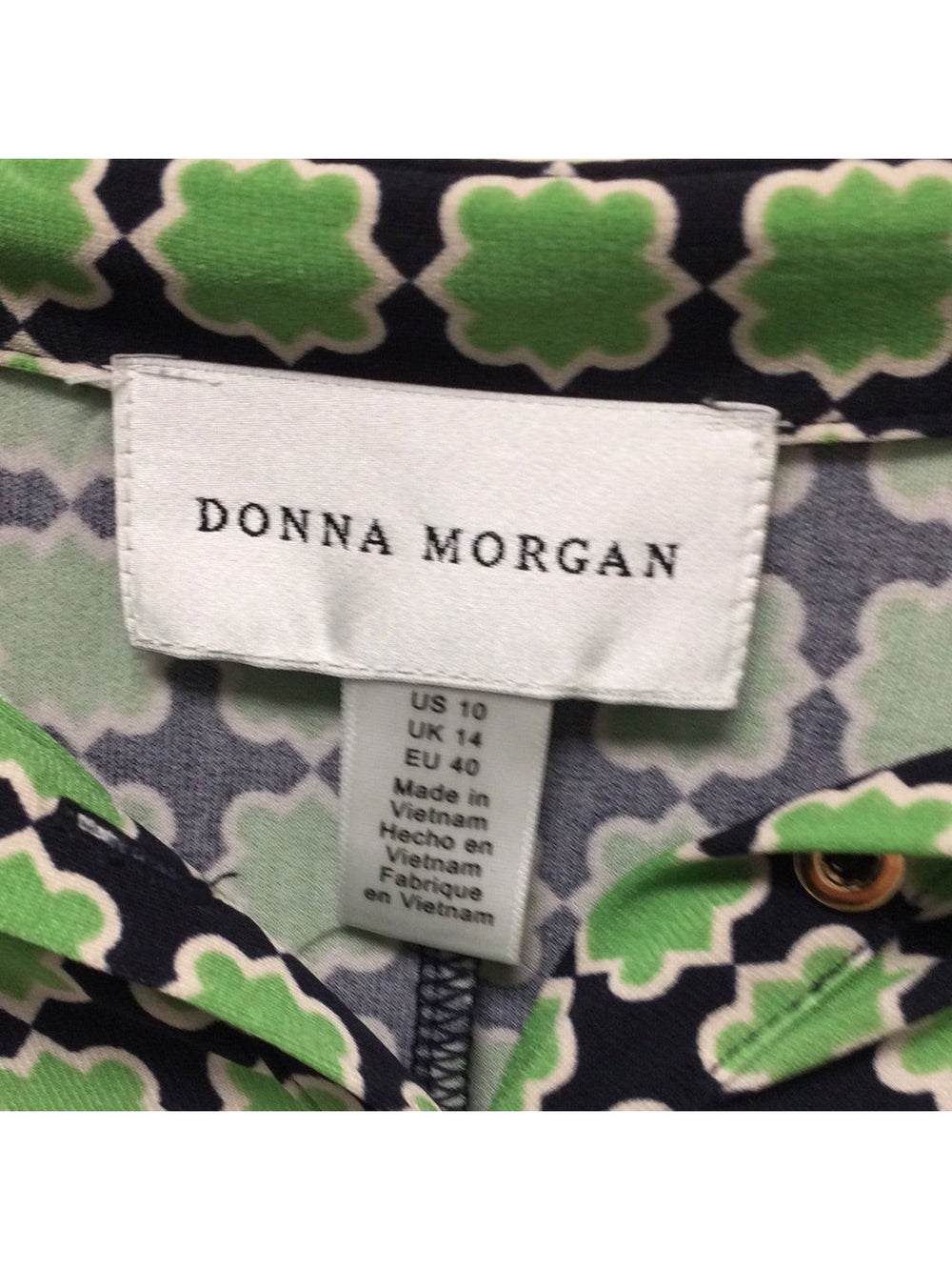 Donna Morgan Women Size 10 Green Short Sleeve Dress - The Kennedy Collective Thrift - 
