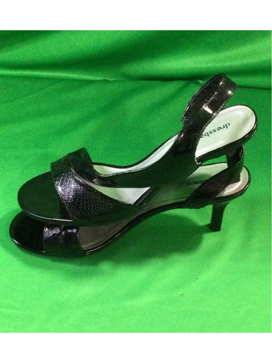 Dressbarn Black Solid Strappy Heel Women 11 - The Kennedy Collective Thrift - 