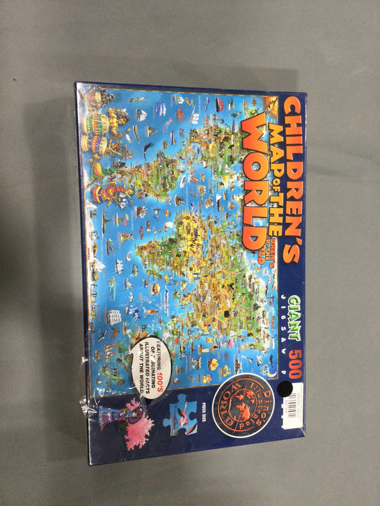 Children's Map of the World 500 Piece Jigsaw Puzzle-Brand New