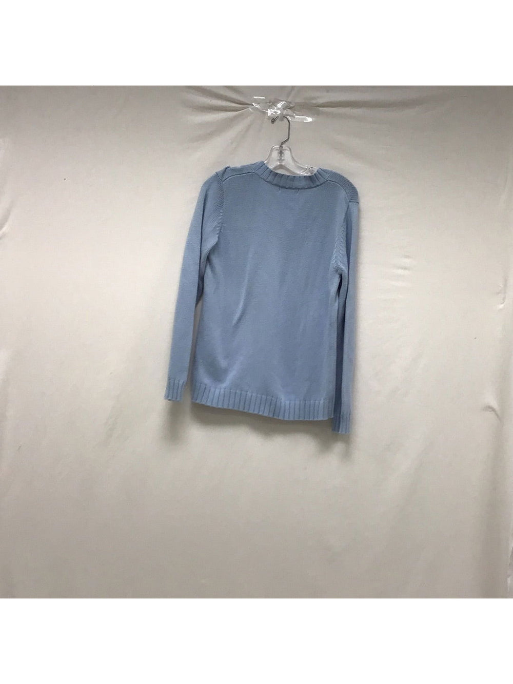 EDDIE BAUER Womens Light Blue V Neck Knit Sweater Size Large - The Kennedy Collective Thrift - 