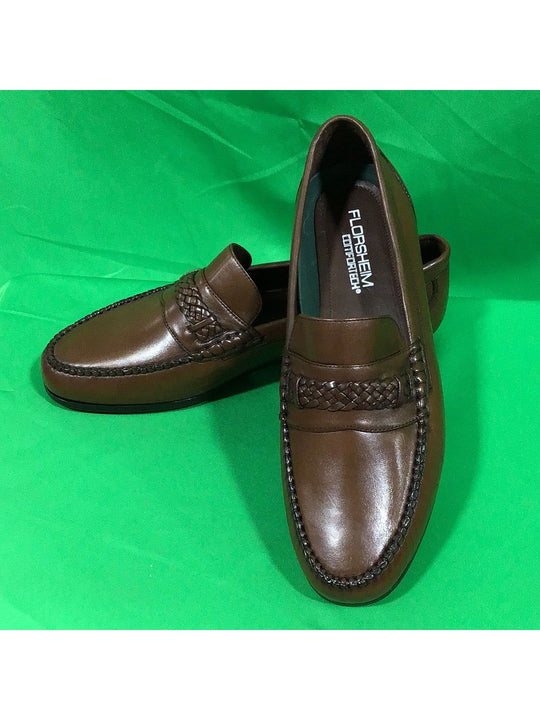 Florsheim Comfort Tech Men’s 11 D Brown Leather Slip On Loafers - In Box - The Kennedy Collective Thrift - 