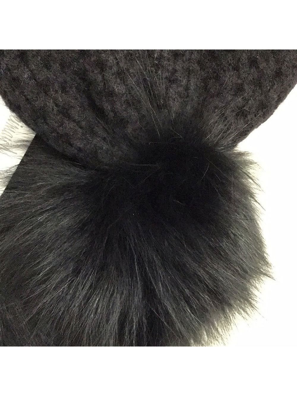 Neiman Marcus Black Scarf w/Fur Pom Poms - NWT - The Kennedy Collective Thrift - 