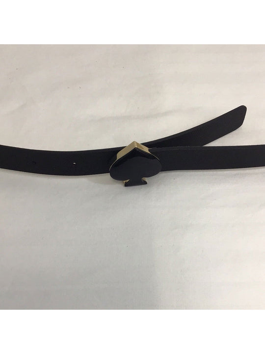Kate Spade York Black Skinny In The Loop Saffiano Leather Belt - The Kennedy Collective Thrift - 