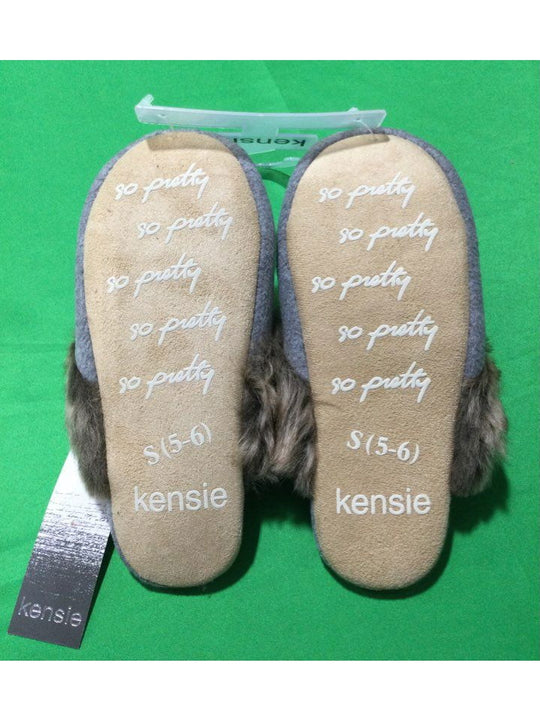 Kensie Grey Slide Slipper Women 5-6 - The Kennedy Collective Thrift - 