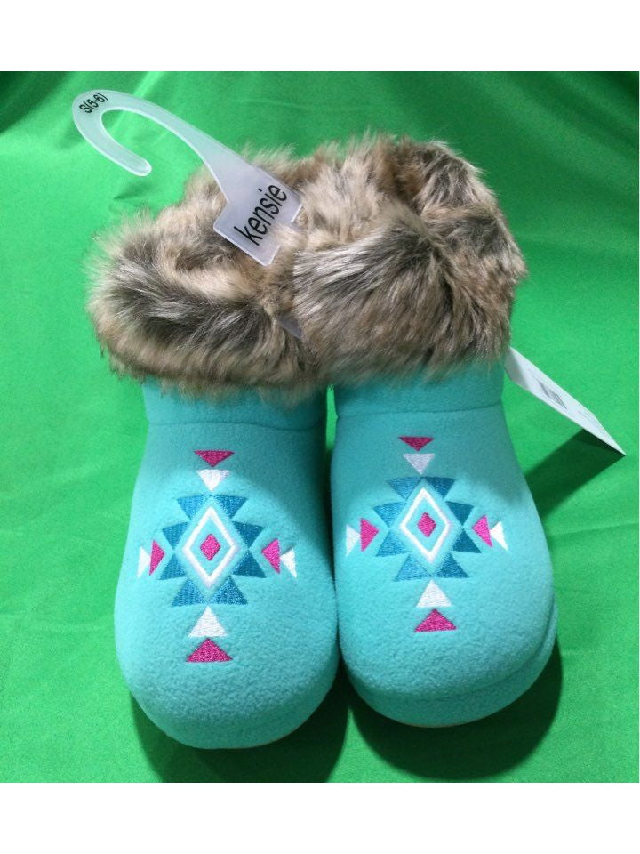 Kensie Turquoise Boot Slipper Women 5-6 - The Kennedy Collective Thrift - 