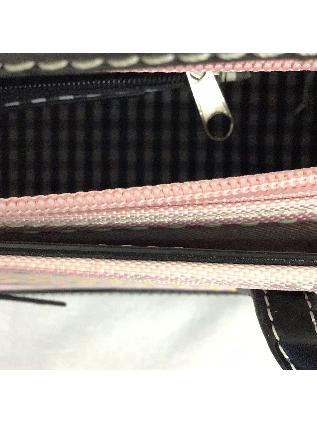 Ladies Pink Striped Small Multi Colored Handbag - The Kennedy Collective Thrift - 