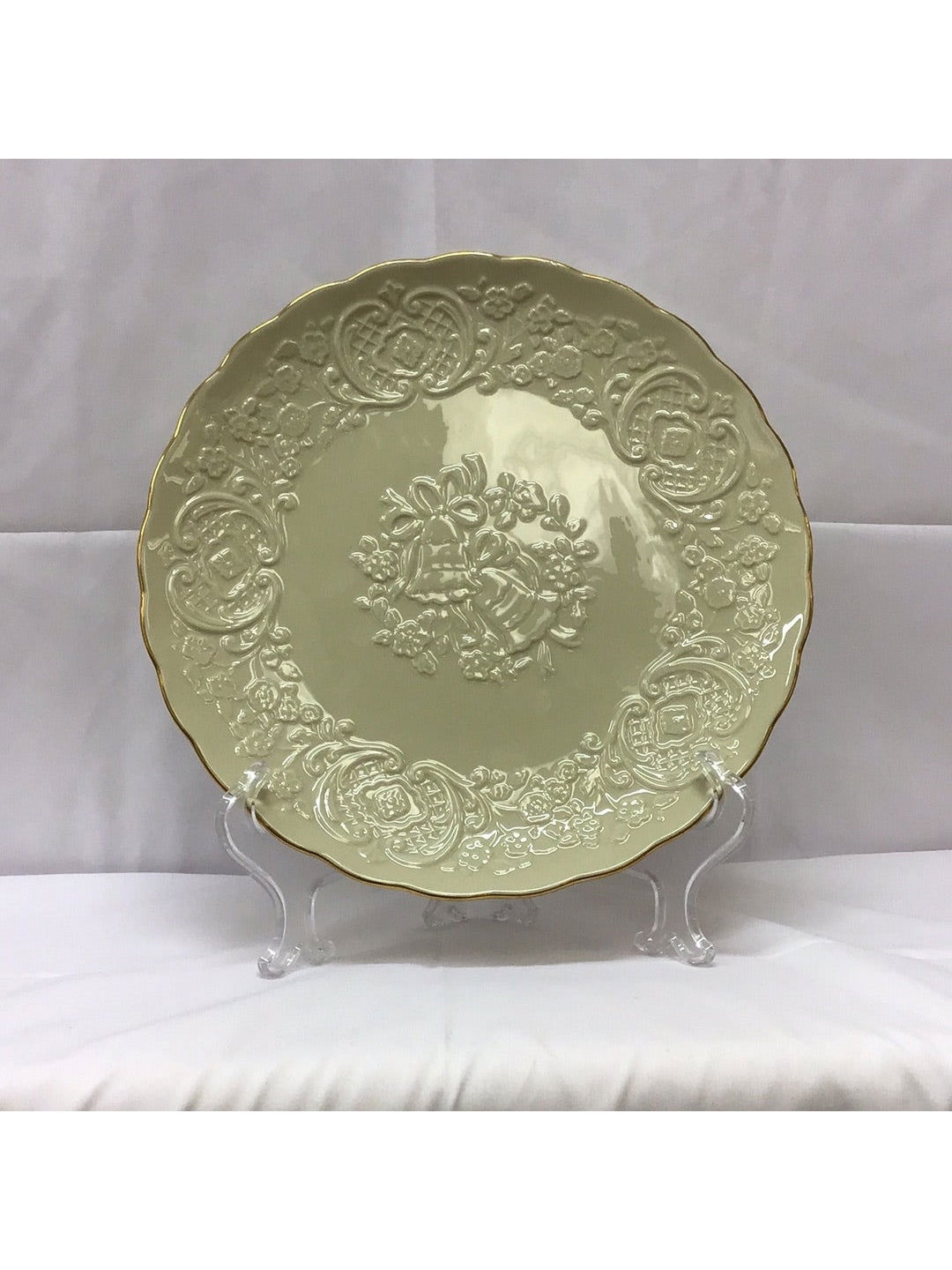 Lenox “ The Wedding Promises “ Marriage Embossed China Plate With Gold Trim - The Kennedy Collective Thrift - 