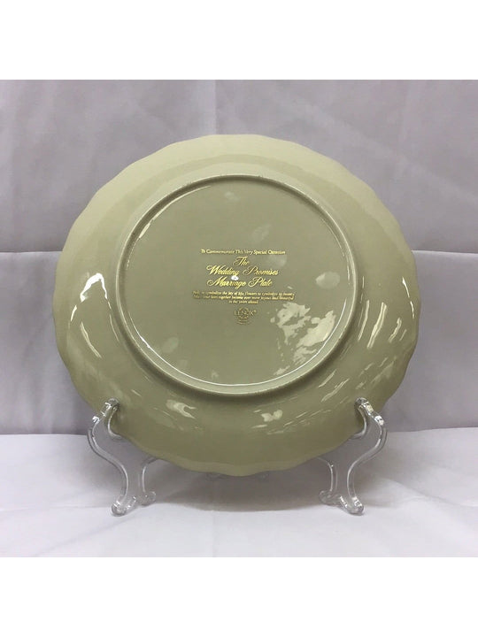 Lenox “ The Wedding Promises “ Marriage Embossed China Plate With Gold Trim - The Kennedy Collective Thrift - 