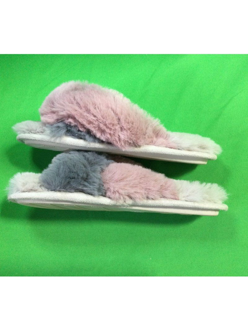 Loft Pink And Blue Slipper Slippers Women 6 - The Kennedy Collective Thrift - 