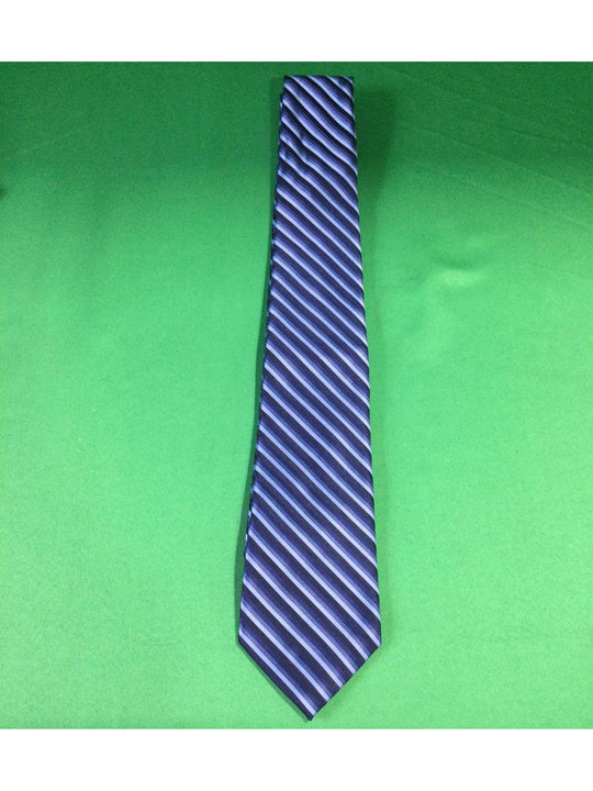 Michael Michael Kors Blue and Black Striped Polyester Standard Size Men's Tie - The Kennedy Collective Thrift - 