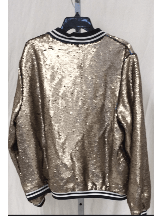 Mod X Women's Large Sequin Zip Up Bomber Jacket - The Kennedy Collective Thrift - 