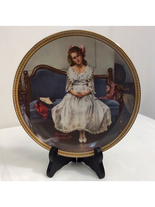 Norman Rockwell “Waiting At The Dance” Rediscovered Women Collection Plate #84.R70.4.5 - The Kennedy Collective Thrift - 