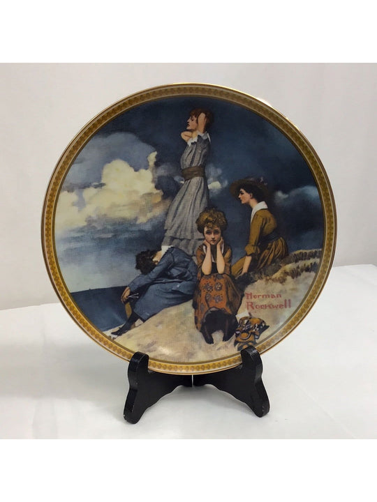 Norman Rockwell “Waiting On The Shore” Rediscovered Women Collection Plate #84.R70.4.2 - The Kennedy Collective Thrift - 