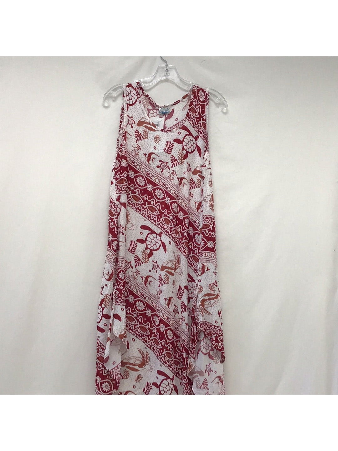 Ocean Blue Apparel Women's Red Floral Sleeveless Dress F - The Kennedy Collective Thrift - 