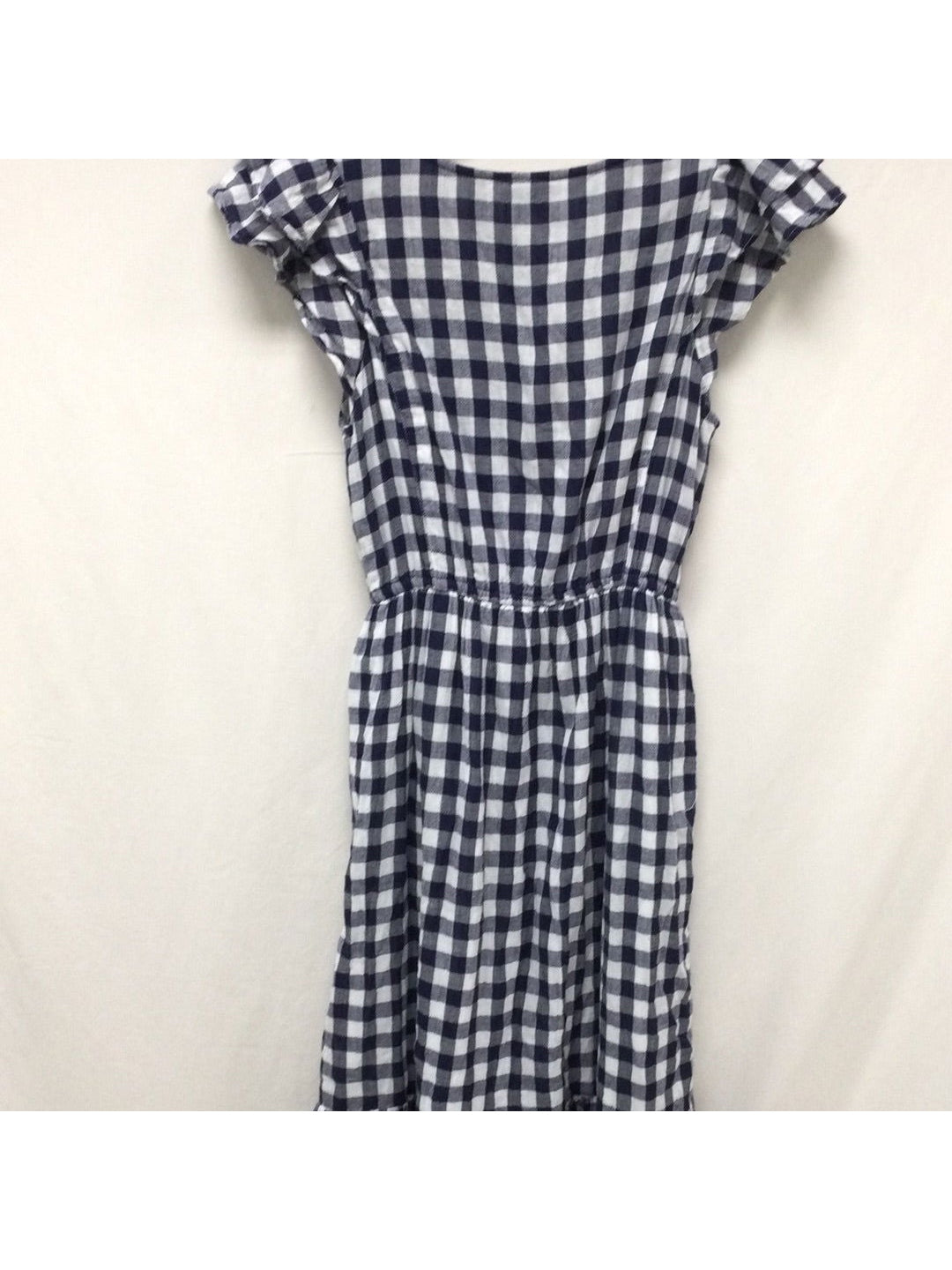 Old Navy Ladies Medium Navy Blue and White Checkered Dress - The Kennedy Collective Thrift - 
