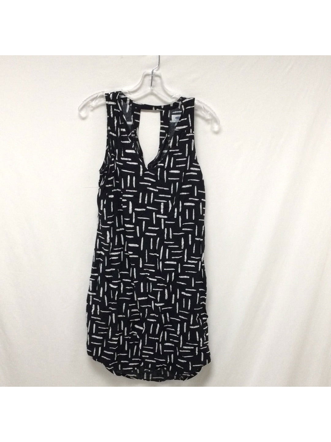Old Navy Ladies Size Small Black and White Line Design Dress - The Kennedy Collective Thrift - 