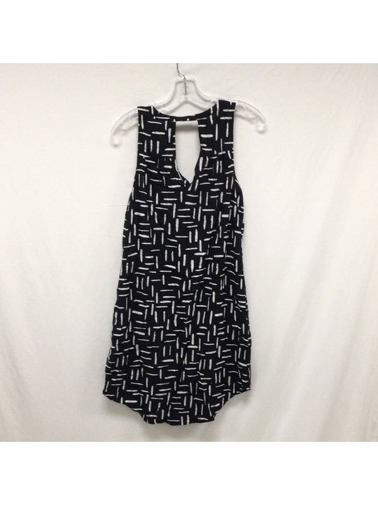 Old Navy Ladies Size Small Black and White Line Design Dress - The Kennedy Collective Thrift - 