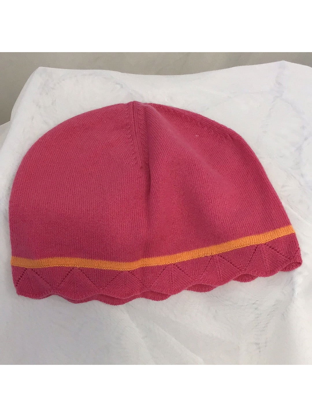 L.L. Bean Casual Pointelle Hat- Pink/Orange - The Kennedy Collective Thrift - 