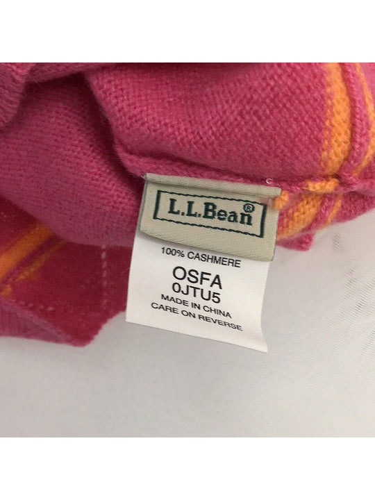 L.L. Bean Casual Pointelle Hat- Pink/Orange - The Kennedy Collective Thrift - 