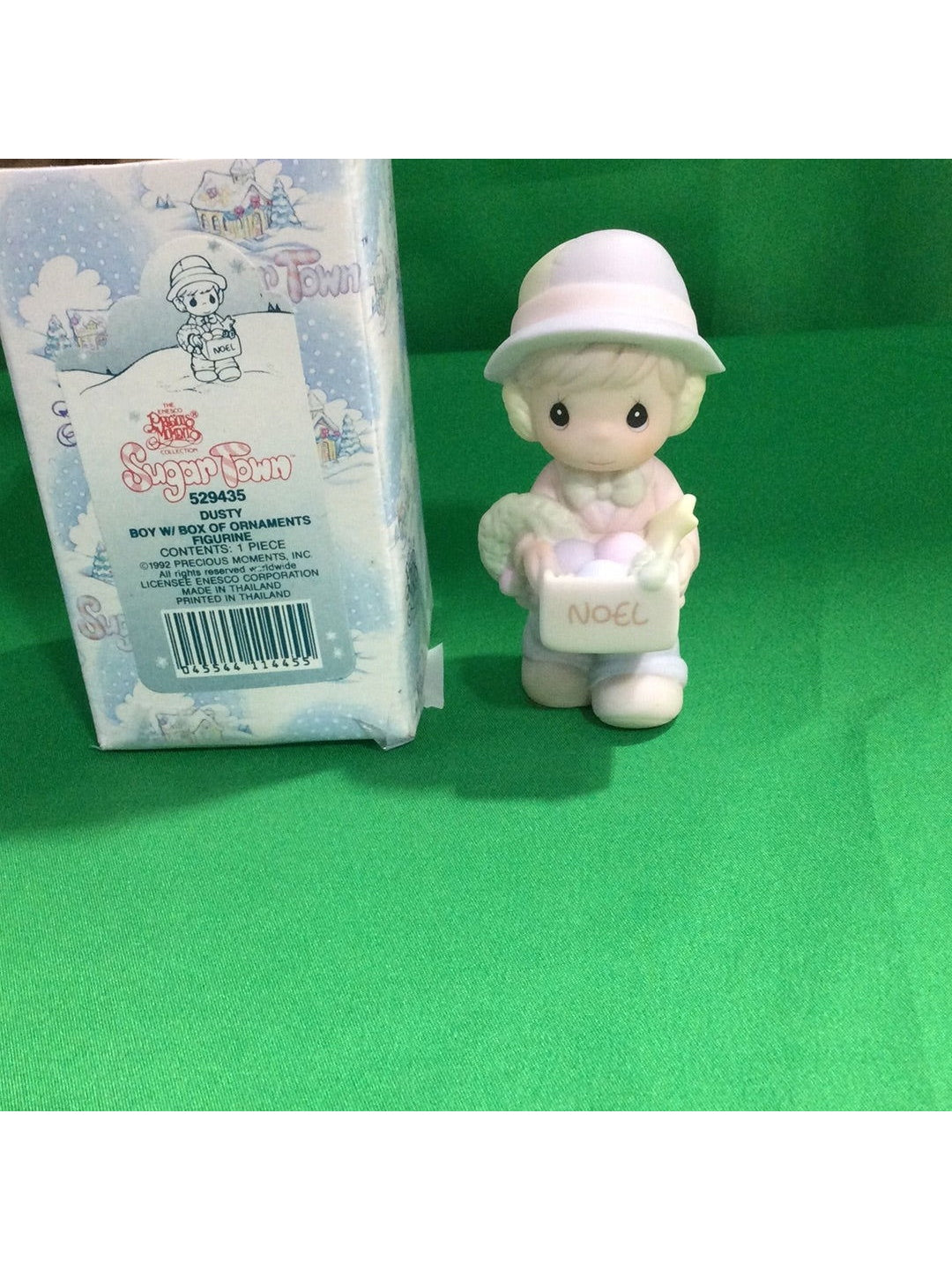 Precious Moments Dusty Boy with Box Of Ornaments Figurine - In Box - The Kennedy Collective Thrift - 