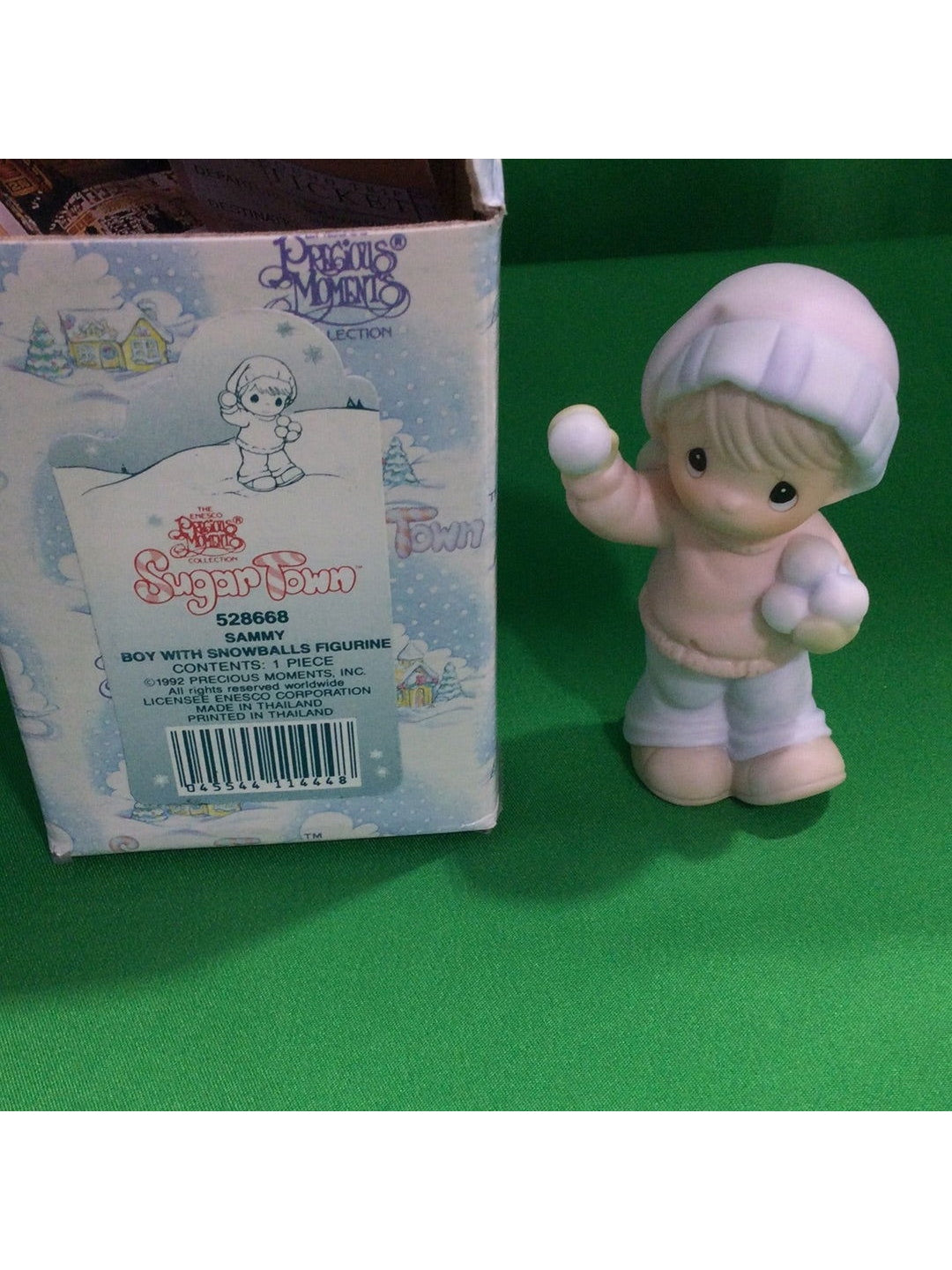Precious Moments Sammy Boy with Snowballs Figurine In Box - The Kennedy Collective Thrift - 