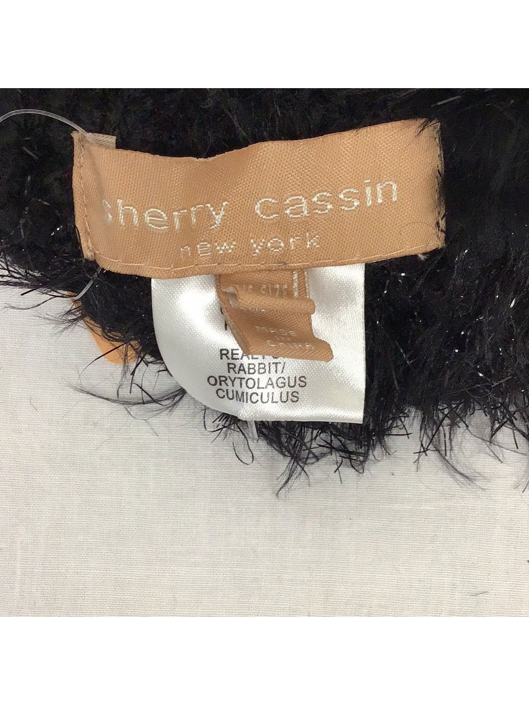 Sherry Cassin Real Fur Black Rabbit Pom Pom Winter Hat - The Kennedy Collective Thrift - 