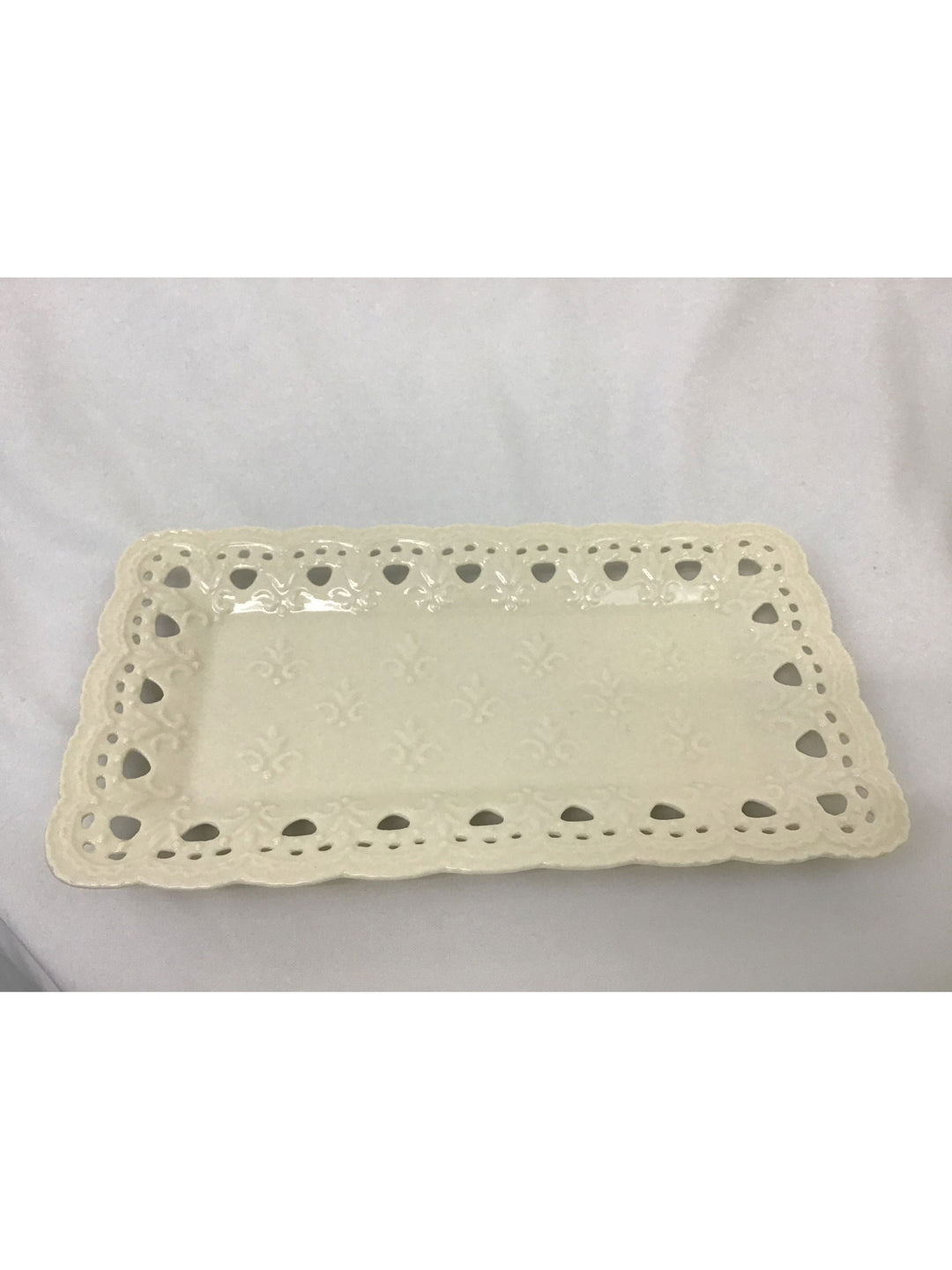 Skye Mcghie Rectangular Cream Lace Tray - The Kennedy Collective Thrift - 