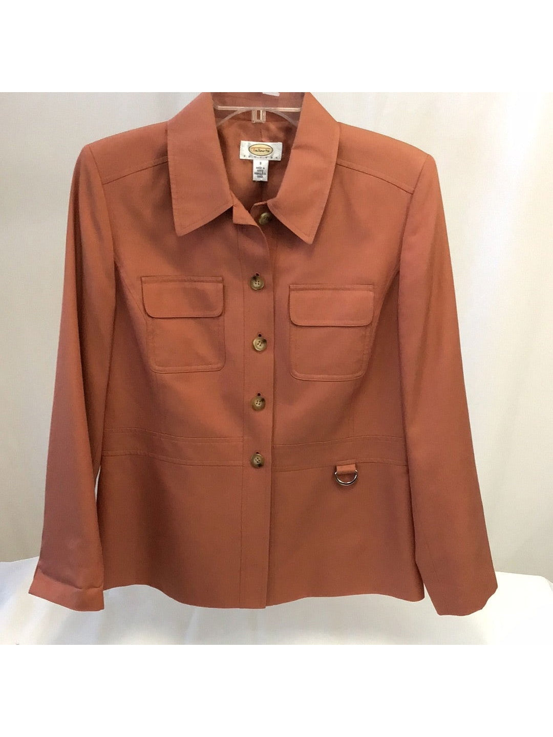 Talbots Petites Ladies Coral Collared Buttoned Blazer - Size 8 - The Kennedy Collective Thrift - 