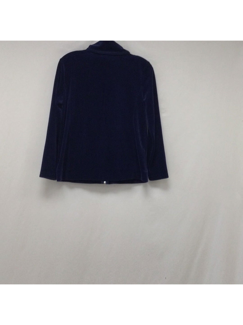 Talbots Women's Small Full-Zip Navy Blue Cotton Sweatshirt - The Kennedy Collective Thrift - 