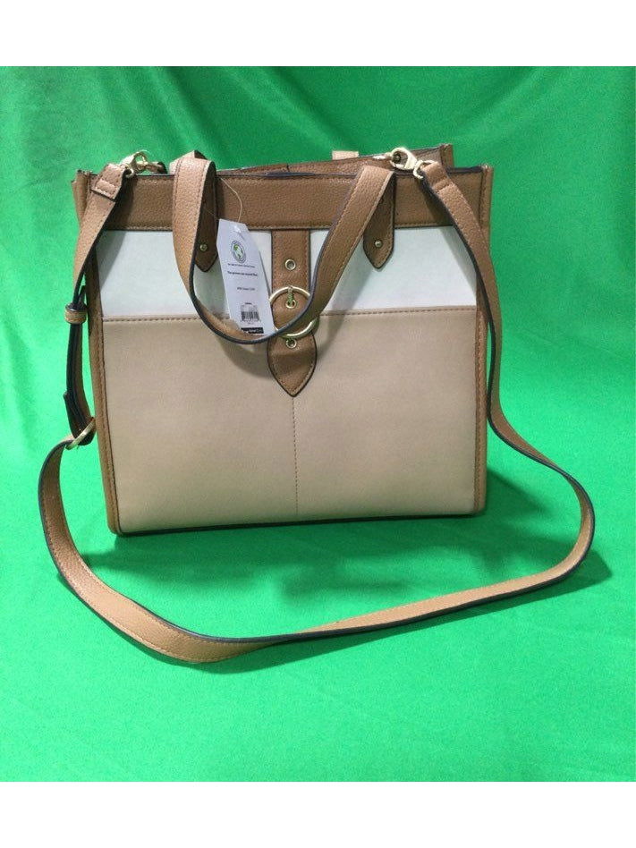 Time and True Brown Medium 100% Polyester Handbag - The Kennedy Collective Thrift - 