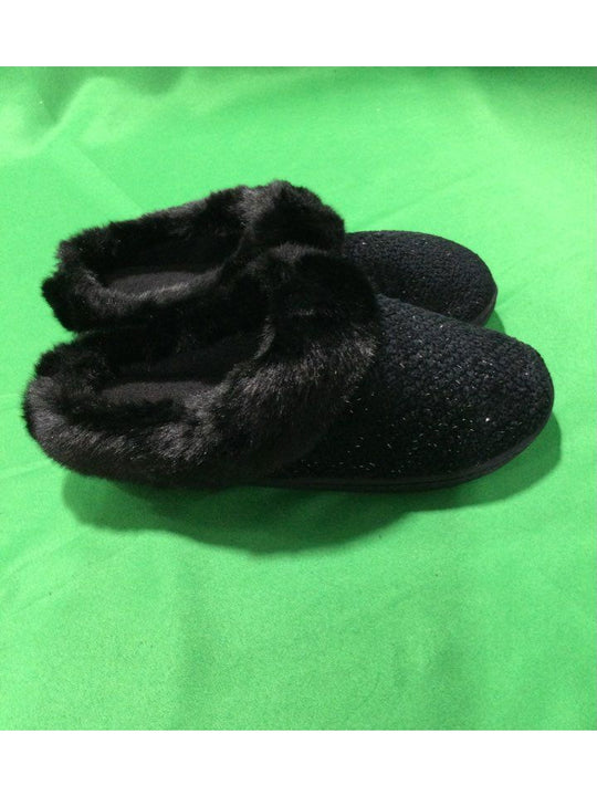 Totes Black Slip-On Slipper Women 7-8 In Box New - The Kennedy Collective Thrift - 