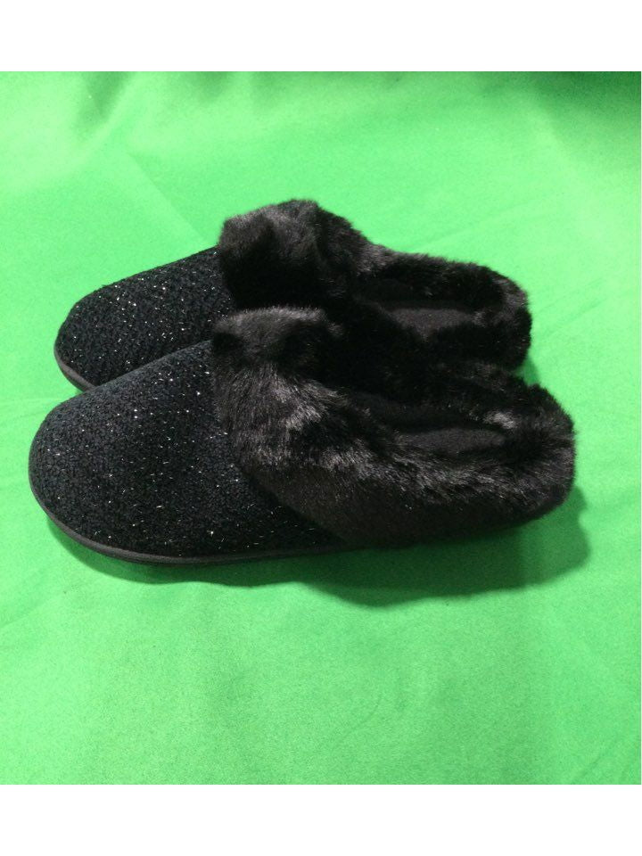 Totes Black Slip-On Slipper Women 7-8 In Box New - The Kennedy Collective Thrift - 