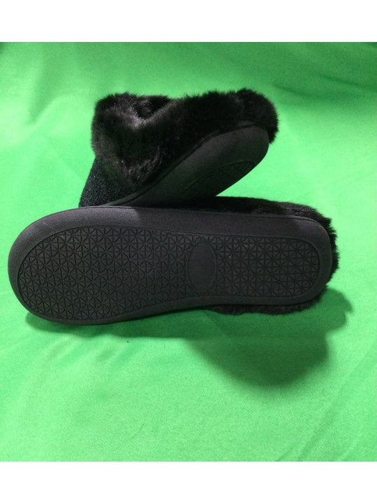 Totes Black Slip-On Slipper Women 7-8 In Box New - The Kennedy Collective Thrift - 